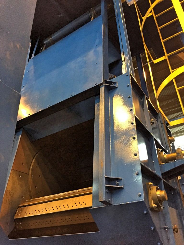 Inside a wheelabrator blast machine