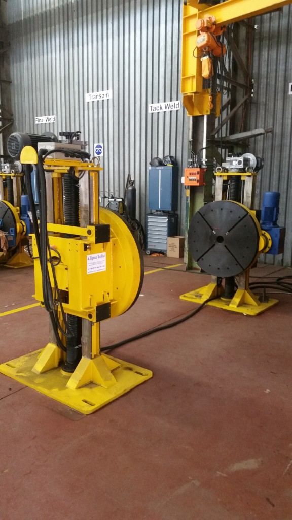 Welding positioners for rail components